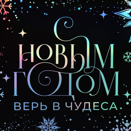Пакет новогодний подарочный голографический «Танец снежинок», 18 х 23 х 10 см