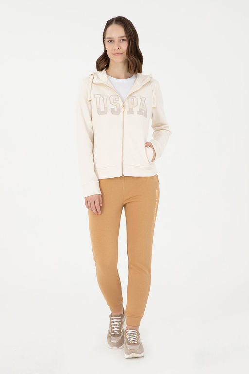 Женский кремовый базовый свитшот Неожиданная скидка в корзине - U.s. polo assn фото 4