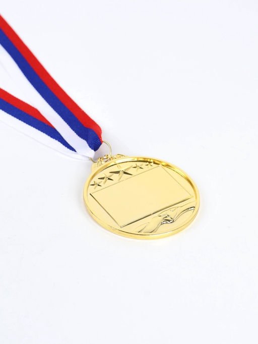 Медаль под нанесение золото 049, d=6.5 см, с лентой