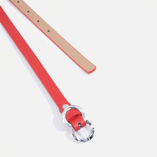 Ремень женский, ширина 1,5 см, винт, пряжка металл, цвет красный - Simaland фото 2