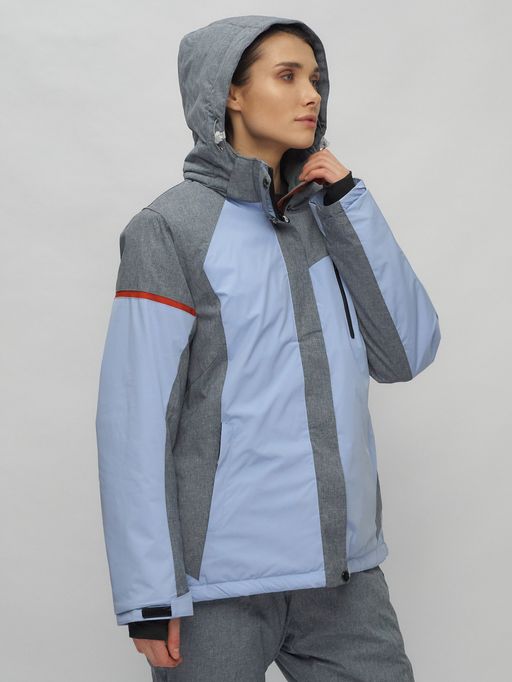 Горнолыжный костюм женский большого размера фиолетового цвета 02272-3F