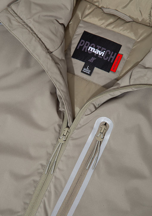 Kapusonlu Haki Ceket - Mavi фото 12