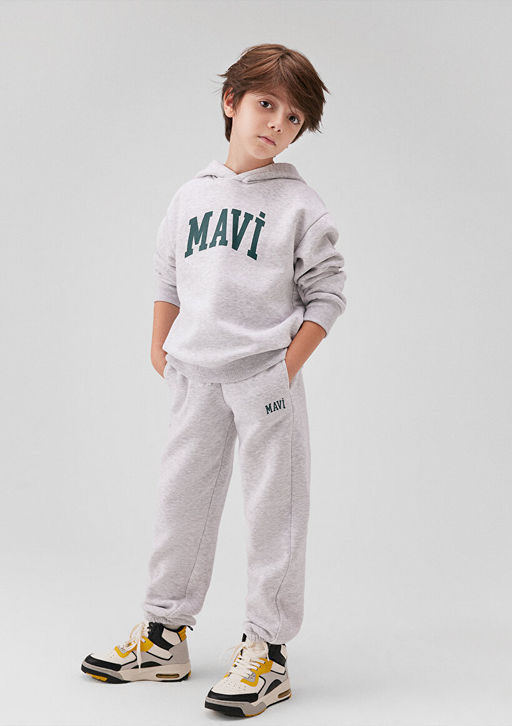 Mavi Logo Bask?l? Gri Esofman Alt?
