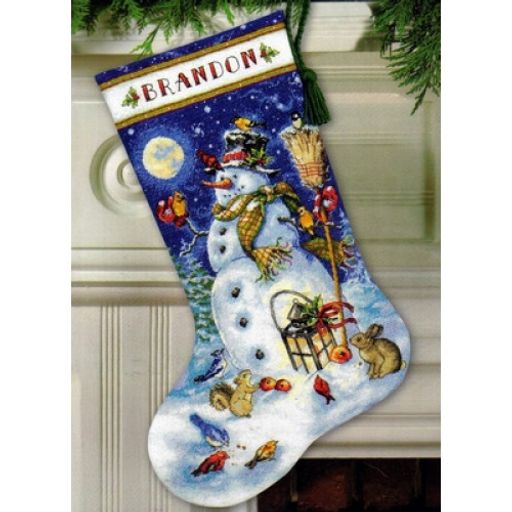 Набор для вышивания DIMENSIONS 70-08839 Сапожок. Снеговик и друзья 41 x 23 см