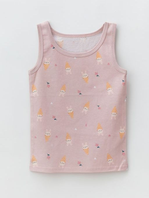 Майка для девочки хлопковые, Белый/рожок, 536 - Lesi kids фото 8