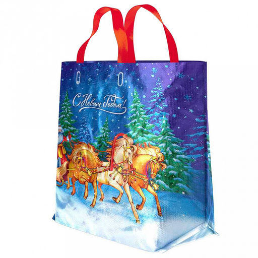 Пакет подарочный ПВД с петлевой ручкой "Эко-сумка" 50х40см "Сказочный вечер", 160 мкм (Россия)