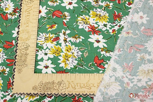 Плательная вискоза Июльские краски цв.темно-зеленый, ш.1.46м, вискоза-100%, 145гр/м.кв - Купава фото 5