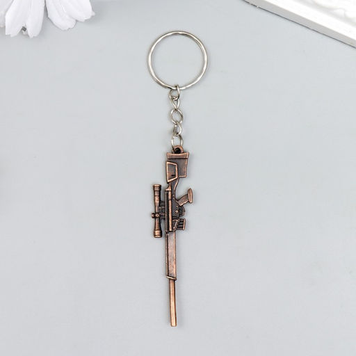Цена за 12 шт. Брелок для ключей на кольце «Винтовка с прицелом», металл, 6.3×1.5 см, МИКС