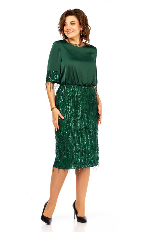 Платье Olga Style С982 зеленый