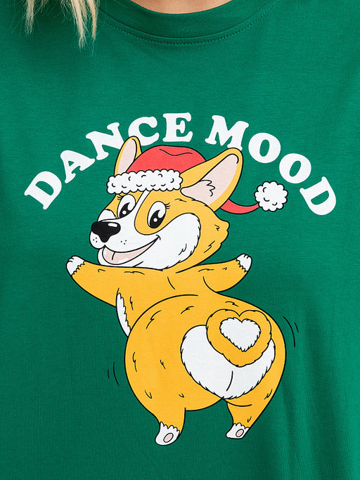 Футболка женская новогодняя зеленая с печатью - Mark formelle фото 7