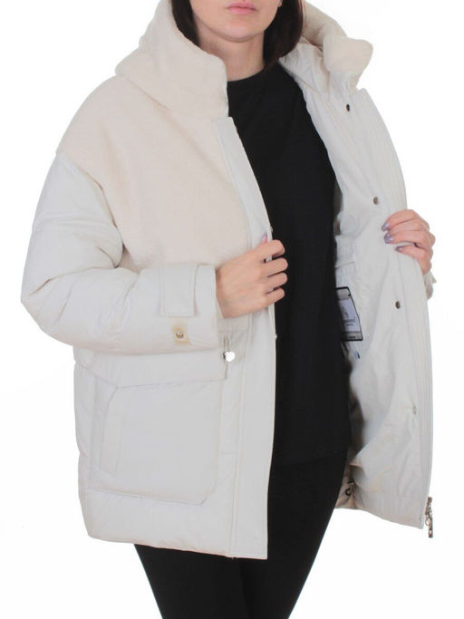 7716 MILK/WHITE Куртка зимняя женская (150 гр. синтепон)