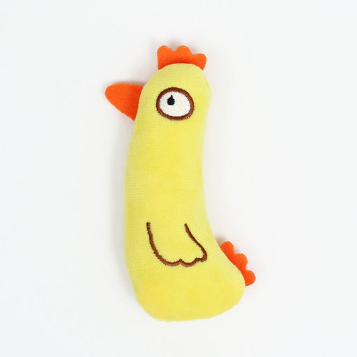 Игрушка для кошек с кошачьей мятой Цыпленок, 10 см, жёлтая - Пижон фото 2