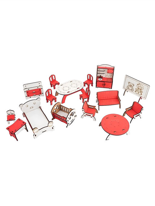 Кукольный домик «Машенька», 16 элементов, декор и мебель в комплекте