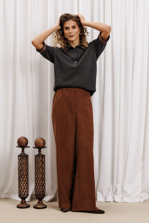 Джемпер Gizart 15380/1 серый, коричневый