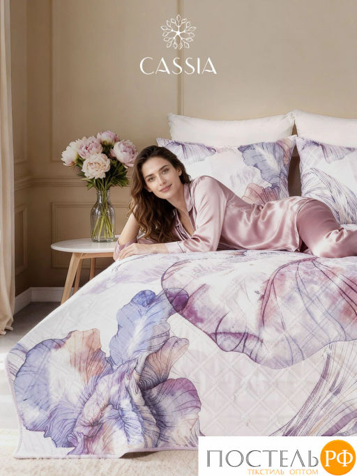 Покрывало + наволочки CASSIA ИРИСЫ сир.  фото 8