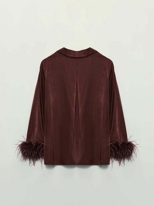 Блузка с английским воротником и перьями / Zarina