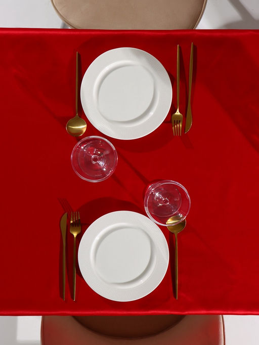 Скатерть Доляна, однотонная, 140?100 см, красная, 140 г/м?, 100% п/э