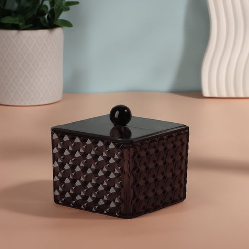 Органайзер для хранения «Black Secret», с крышкой, 9.5×9.5×7 см, чёрный