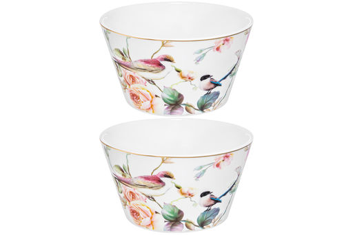 Набор 2 салатников 600 мл 13*13*7,5 см Певчие птички NEW BONE CHINA, фарфор - Elan gallery фото 3