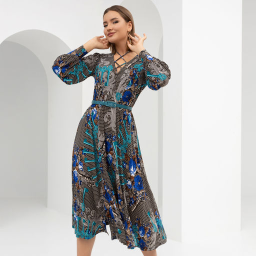 Платье Высокие требования (блю, с ремешком) - Charutti фото 4