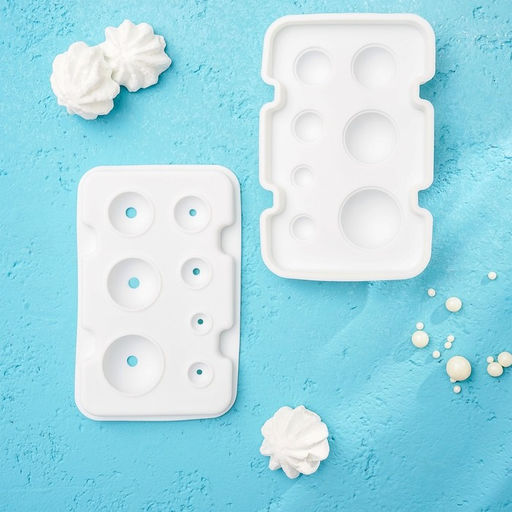 Цена за 2 шт. Форма для муссовых десертов и выпечки из 2 частей Доляна Шарики, силикон, 13?8,5?3 см, 7 ячеек (d=1-3,5 см), цвет белый - KONFINETTA фото 7