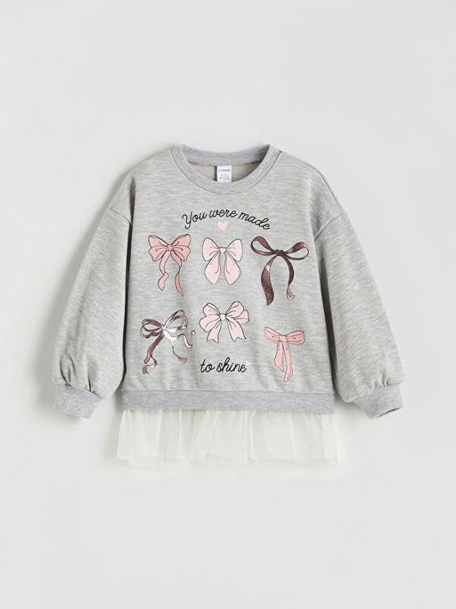 Bisiklet Yaka K?z ?ocuk Sweatshirt