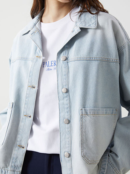 Oversize Kad?n Jean G?mlek Ceket