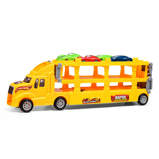 Машина "Автовоз" (цвет желтый) 4 машины в комплекте, в коробке