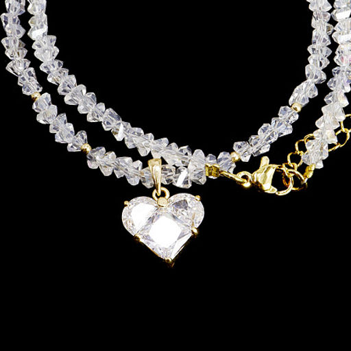 Бусы с сердечком чокер граненные из искуственного Хрусталя