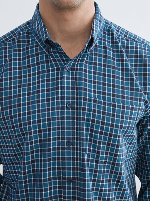 Regular Fit Ekose Gabardin Erkek G?mlek