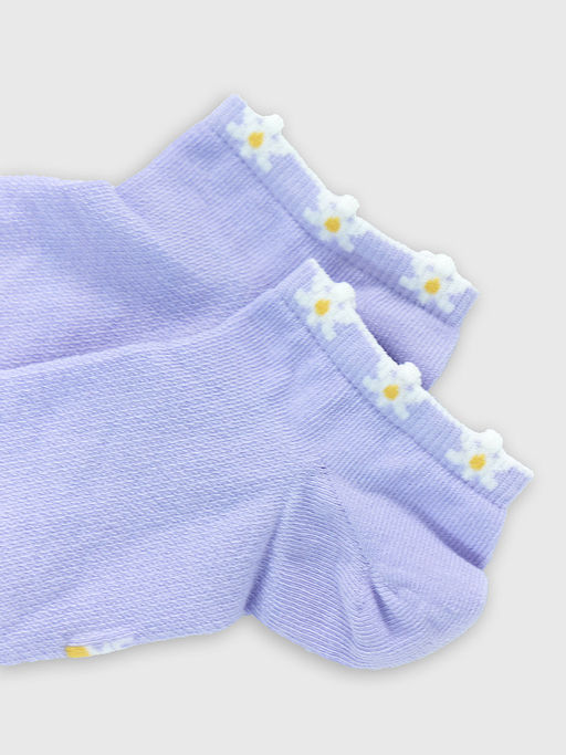 Цена за 5 пар! Носки женские фиолетовые с рисунком в виде цветочков - Mark formelle фото 4