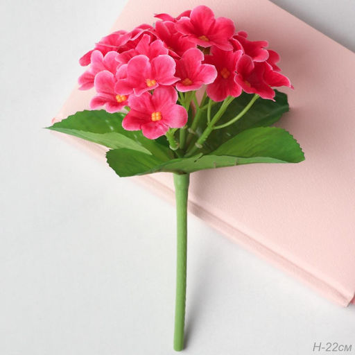 Цветок искусственный КРАСНЫЙ Фиалка 22 см / W01316-2 /уп 112/300/600/ 738968