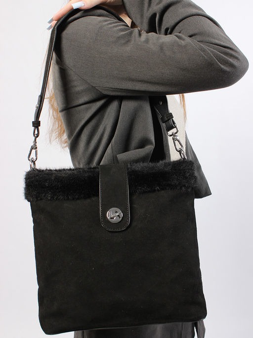 LACCOMA сумка P5681-1-черный эко кожа, искуственный мех полиэстер  фото 7