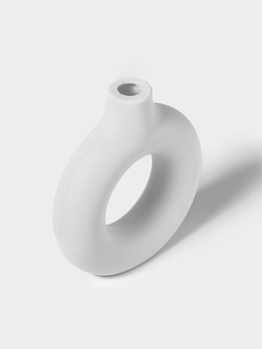 Ваза для сухоцветов Ring, пластик, 3.8×13.5×14.7 см, 250 мл, белая