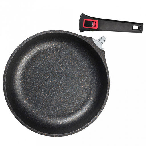 Сковорода с антипригарным покрытием д26см Минерал, h6см, s2мм, дно д18,8см, s4,8мм, литой алюминий, съемная бакелитовая ручка, TalleR (Китай) Подходит для всех видов плит, включая индукционную. - Домашняя мода фото 2