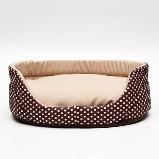 Лежанка Горошек, 49 х 36 х 17 см, бязь, коричневая - Пижон фото 2