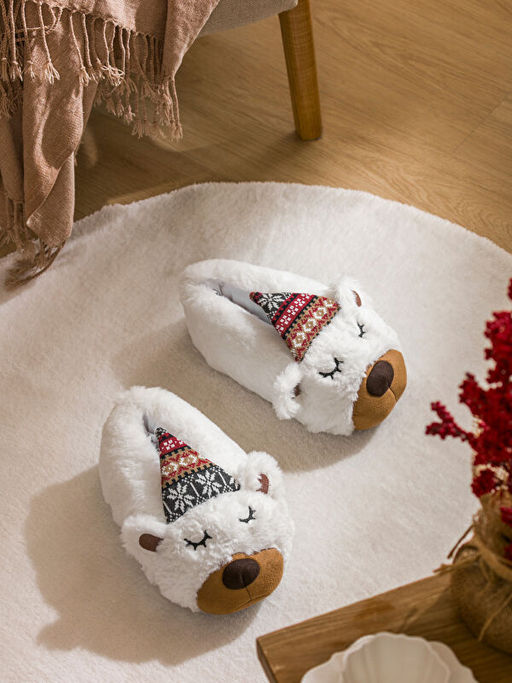 Hayvan Fig?rl? Pel?? Kad?n Panduf