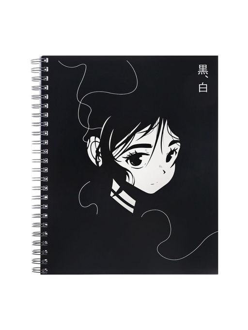 Компл тетр из 3шт 96л кл на гребне Аниме.ч/б Девочка, обл мел карт, офсет (10296901)