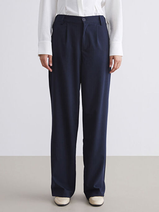 Loose Fit ?izgili Kad?n Pantolon