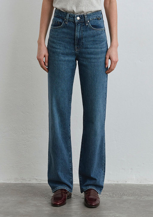 Sky Classic Denim Puslu Koyu Mavi Jean Pantolon