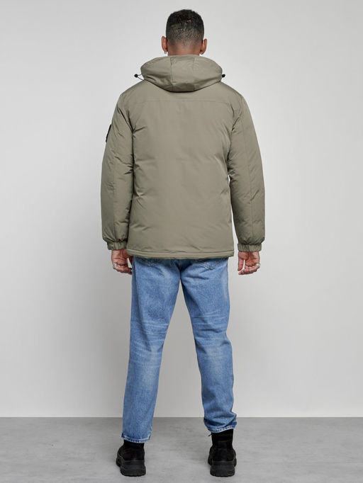 Куртка спортивная мужская зимняя с капюшоном серого цвета 8360Sr - Wonderrman фото 5