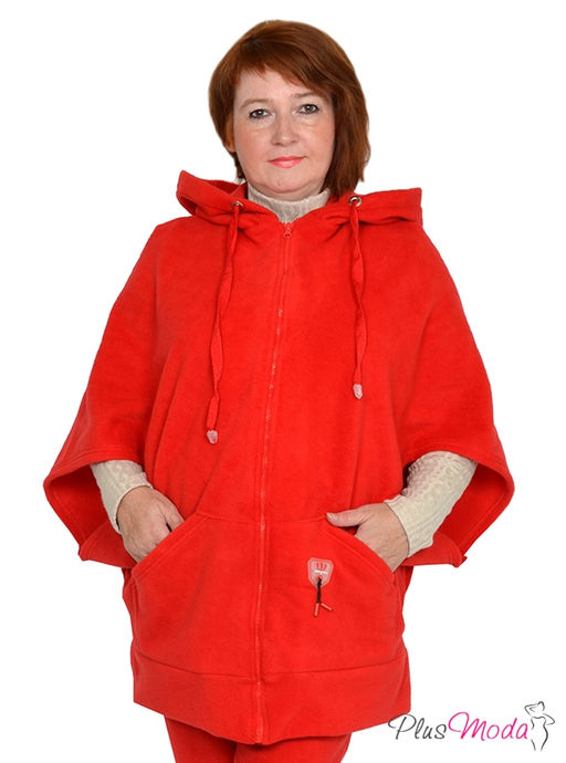 Толстовка-пончо Модель №954 размеры 44-84 - Plusmoda фото 3