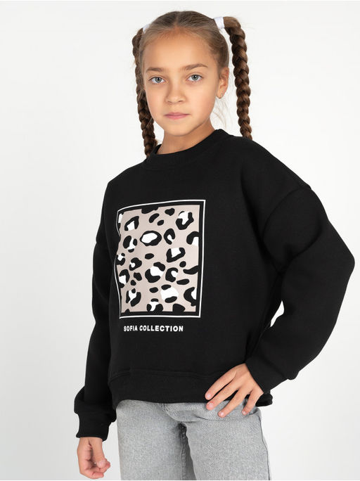 Свитшот Пятнышки детский девочка какао - София фото 17