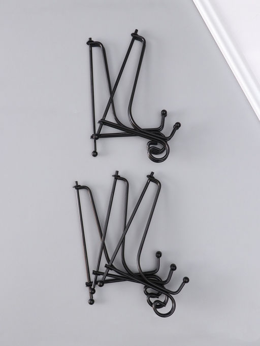 Подставка для тарелки декоративной d=15-18 см «Узорная», металл, 15×9.5 см, чёрная, набор 5 шт.