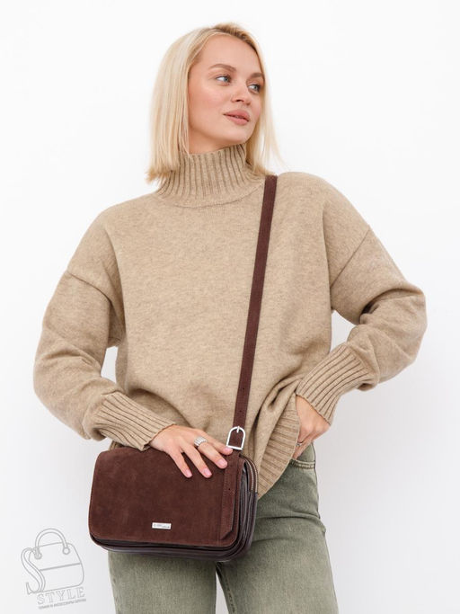 Сумка женская кожаная 9200-2MSS coffee Velina Fabbiano-Safenta