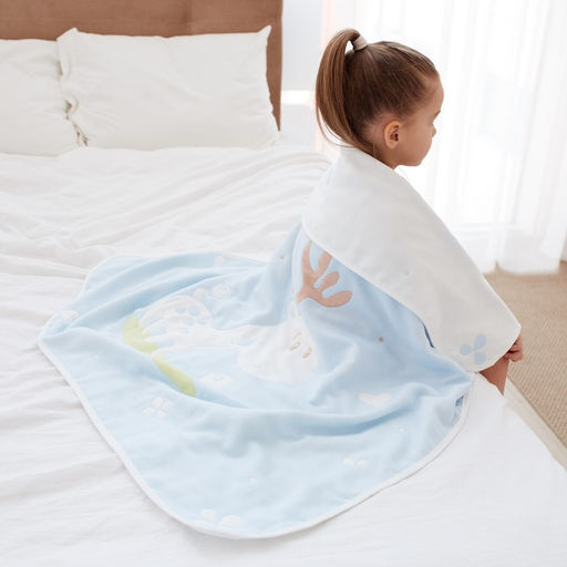 Полотенце детское Крошка Я Оленёнок 95х1005 см, цвет голубой, 100% хлопок, 280 г/м2  фото 3