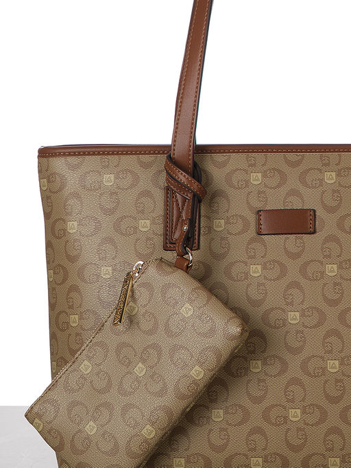 LACCOMA сумка A567-лагуна темно-бежевый эко кожа хлопок фото 7