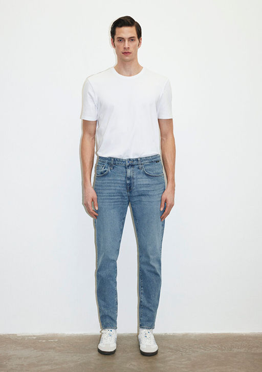 Milan Premium Blue Puslu Ac?k Mavi Jean Pantolon  фото 3