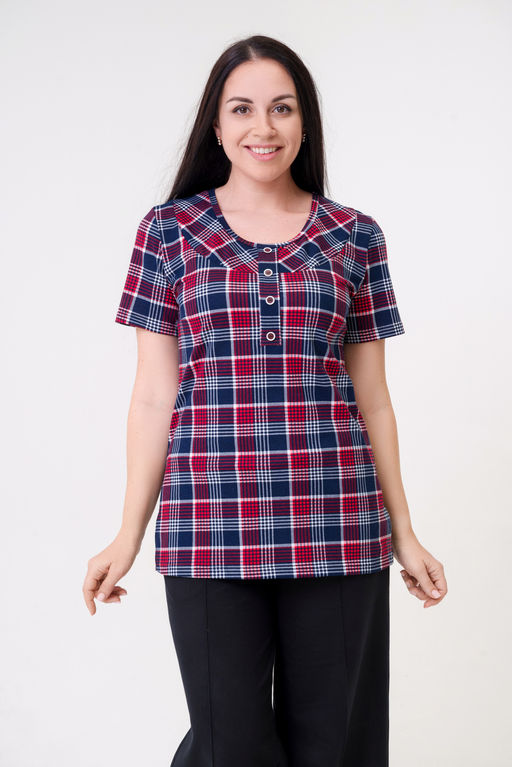 Туника женская из кулирки Наина красный макси - Амадэль фото 9