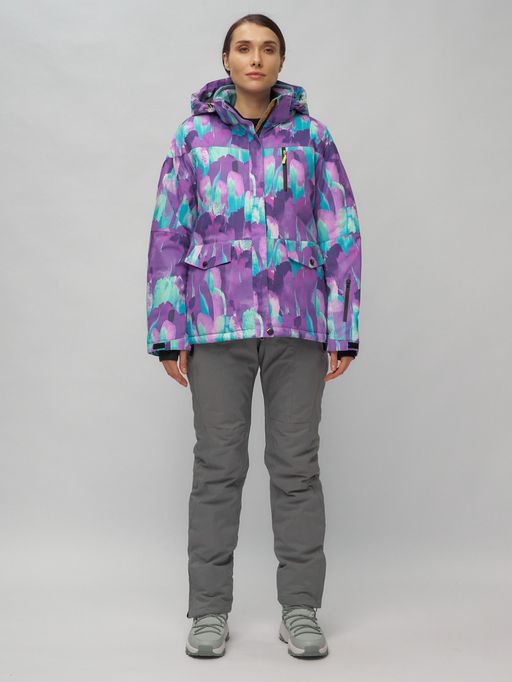 Горнолыжный костюм женский фиолетового цвета 02302-1F - Chunmai фото 2